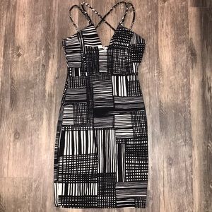 Black and white body con dress